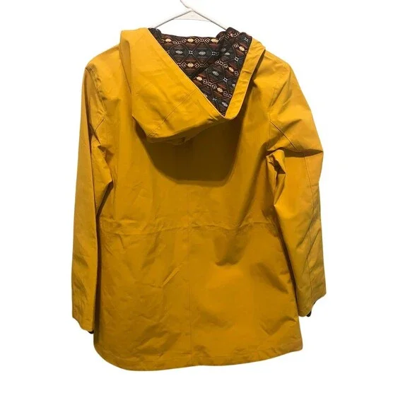 Pendleton Rain Jacket Womens S Goldenrod Yellow Hooded Waterproof Aztec - Picture 2 of 6